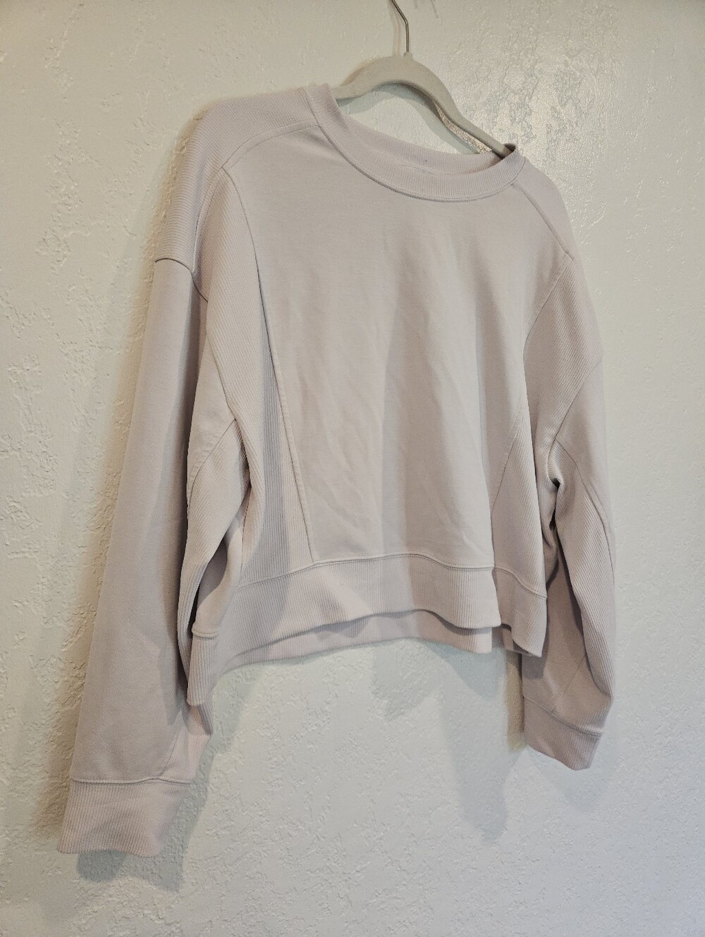 Athleta Coaster Luxe Sweatshirt Womens Large Pink French Terry Dolman Pullover.
